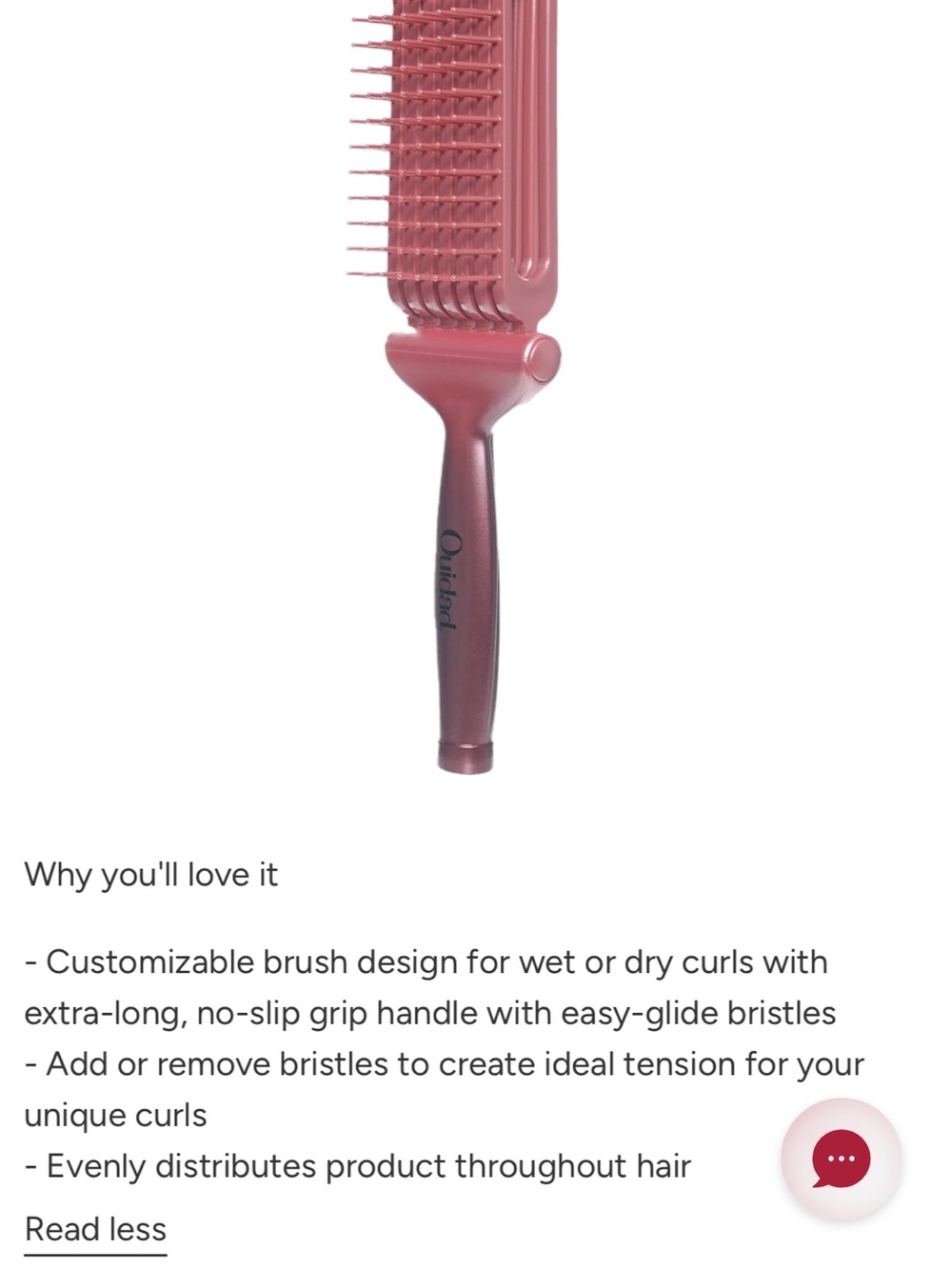 Ouidad Customizable Detangler Curl Styling Brush — Dusty Rose